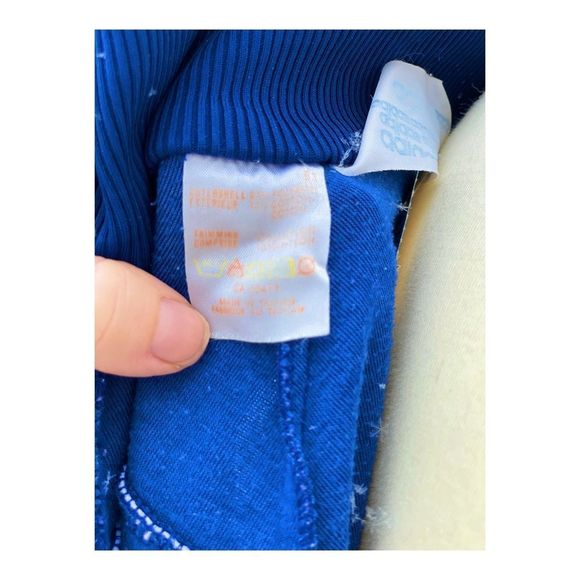 SOLD Vintage Adidas Track Jacket 1980s Full Zip Blue Red White Sz M Mock Neck - Picture 6 of 10